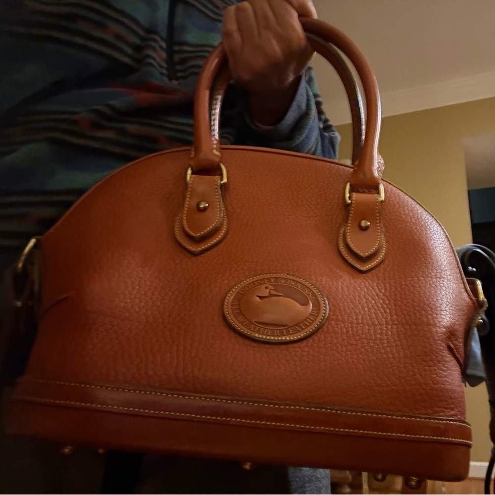 Vintage Dooney & Bourke Tan Leather Satchel